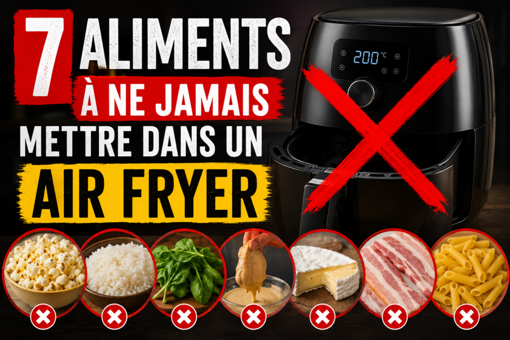 aliments à ne jamais mettre dans une friteuse air fryer.